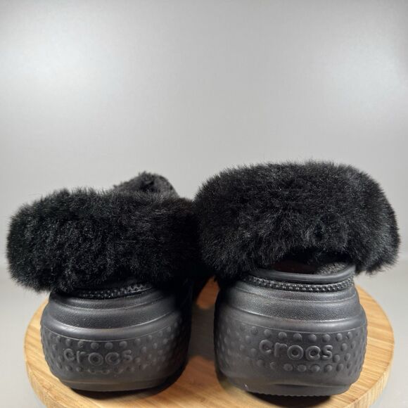 Crocs Unisex-Adult Stomp Lined Clog Black US Men's 8 Women's 10 Fuzzy Platform - Picture 4 of 8